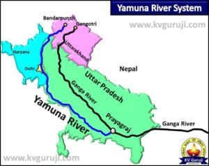Origin of Yamuna River Map