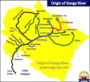 Origin of Ganga River Map