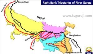Right Bank Tributaries of River Ganga Map