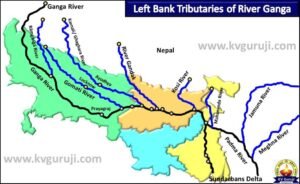 Left Bank Tributaries of River Ganga Map