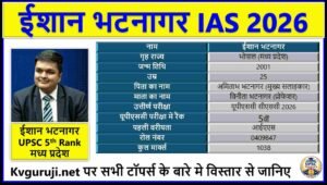 Ishan Bhatnagar UPSC Biography in Hindi 2026, AIR 5, Age, Caste, Optional, Marks, and Marksheet