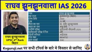 Raghav Jhunjhunwala UPSC Biography in Hindi 2026, AIR 3, Age, Optional, Marks, Marksheet