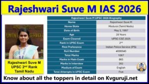 Rajeshwari Suve M UPSC 2026 Biography, AIR 2, Date of Birth, Age, Caste, Attempts, Optional, Marks, and Marksheet