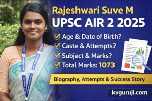 Rajeshwari Suve M UPSC AIR 2 2026: Age, Date of Birth, Caste, Total Attempts, Marksheet, Biography