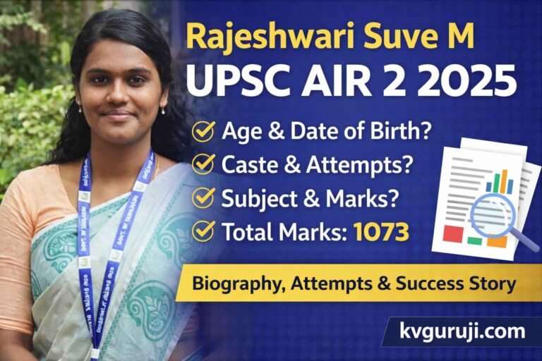 Rajeshwari Suve M UPSC AIR 2 2026: Age, Date of Birth, Caste, Total Attempts, Marksheet, Biography