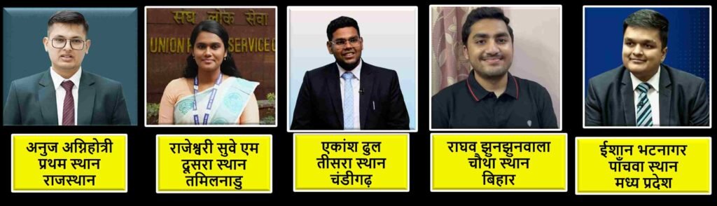 UPSC IAS Results 2026 Hindi, Top 10 Rank Marks Anuj Agnihotri, Rank, Optional