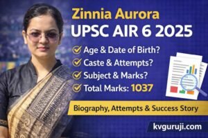 Zinnia Aurora UPSC AIR 6 2025: Age, Date of Birth, Caste, Total Attempts, Marksheet, Biography 1 Zinnia Aurora UPSC AIR 6 2025: Age, Date of Birth, Caste, Total Attempts, Marksheet, Biography